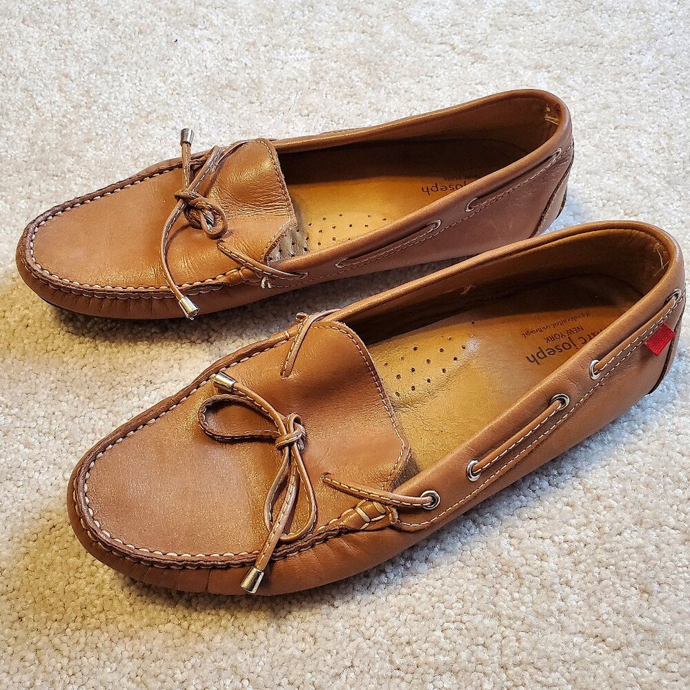 Marc Joseph New York Women's Riverview Loafers Tan Leather Driving Moccasins 9.5